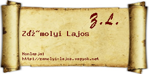 Zámolyi Lajos névjegykártya